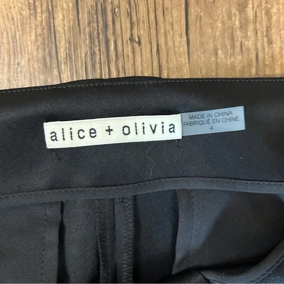 Alice + Olivia Teeny Satin Bootcut Pant Black - Picture 4 of 11